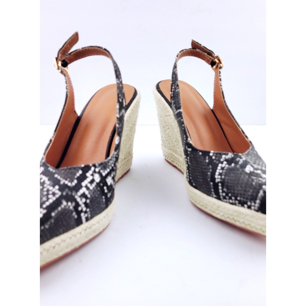 Women's Pointy Toe Espadrilles Wedge Sandals - Size 9 - Picture 3 of 8
